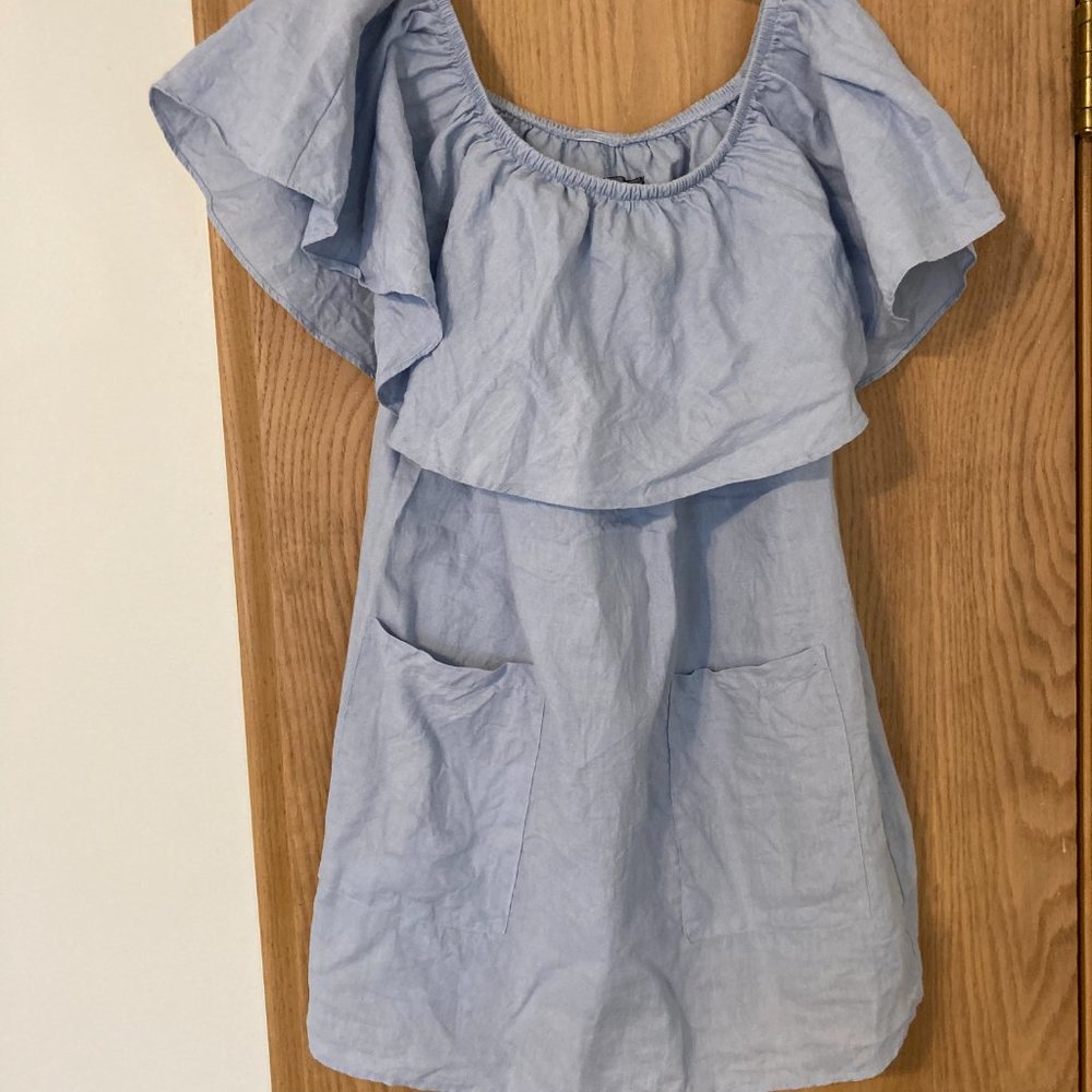 Reformation Linen Tennessee Off the Shoulder Dress